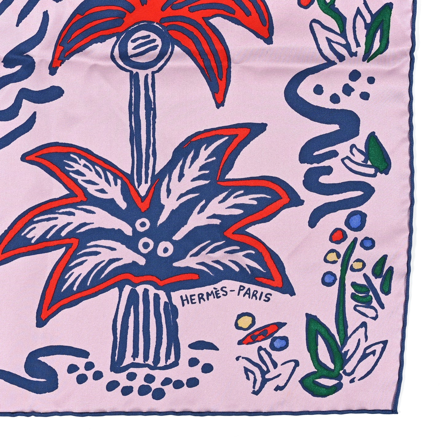 Silk Isola Di Primavera Scarf 90 Rose Fane Marine