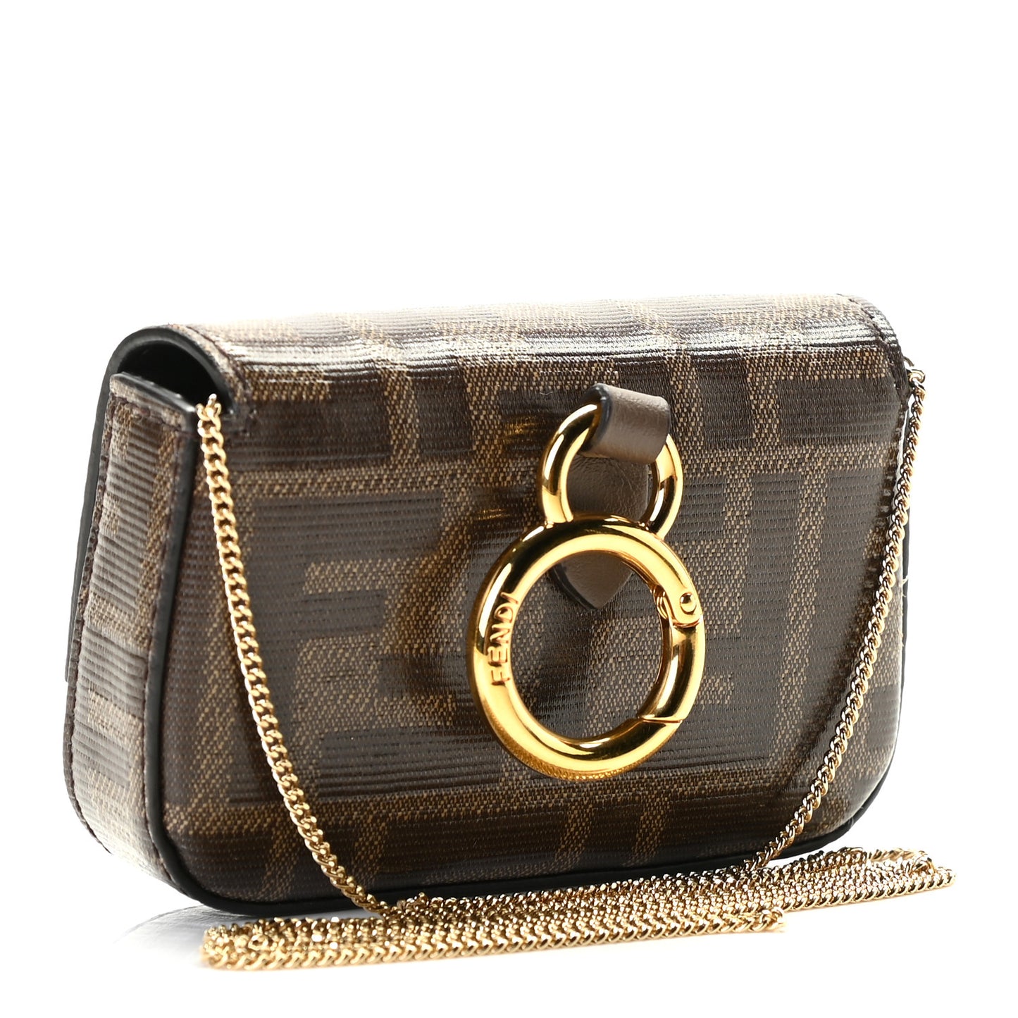 Glazed Fabric FF 1974 Nano Baguette Charm Mogano Panna