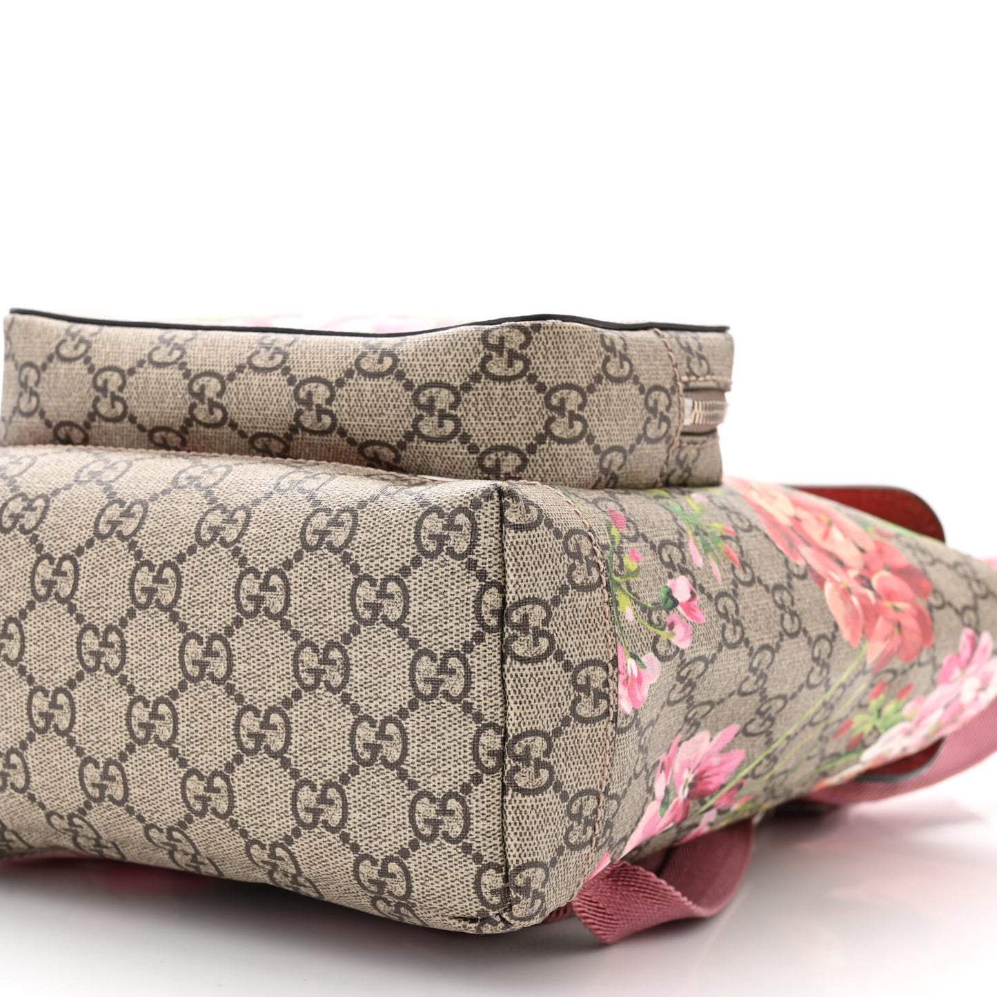 GG Supreme Monogram Blooms Small Single Buckle Backpack Beige Multicolor Dry Rose
