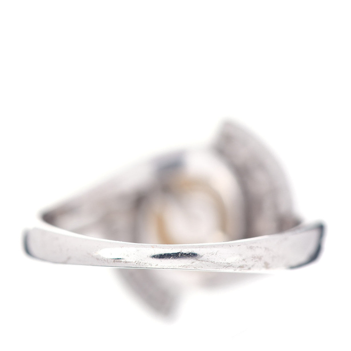 14K White Gold Diamond Akoya Pearl 9mm Deco Ring 47 4