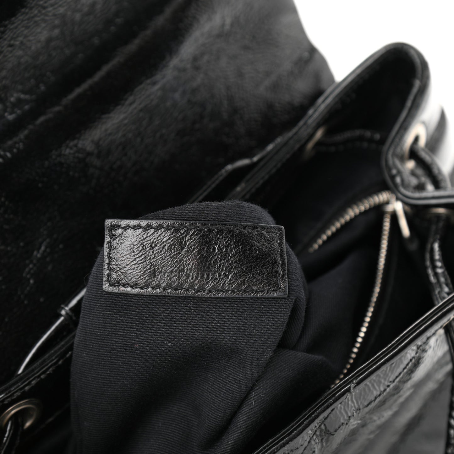 Patent Y Quilted Monogram Small Loulou Backpack Black