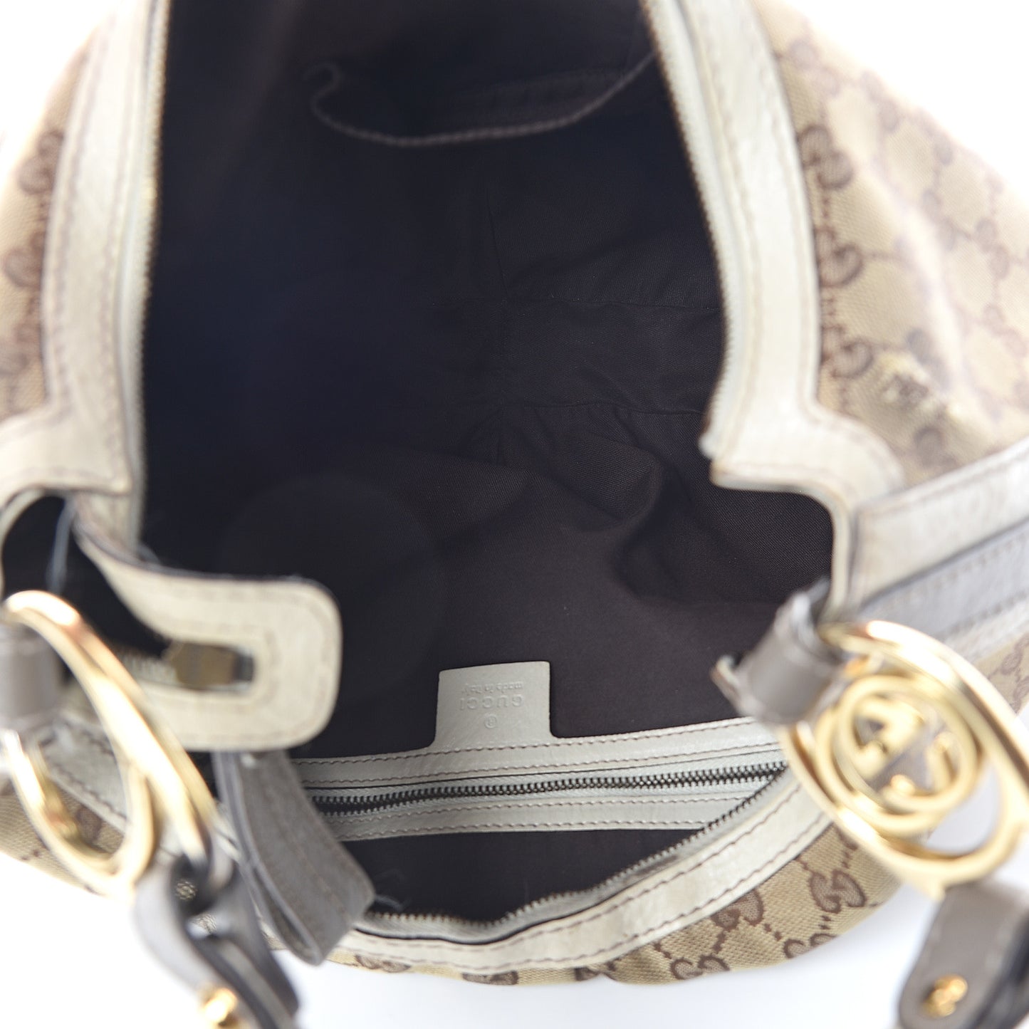 Monogram Medium Interlocking Hobo Off White