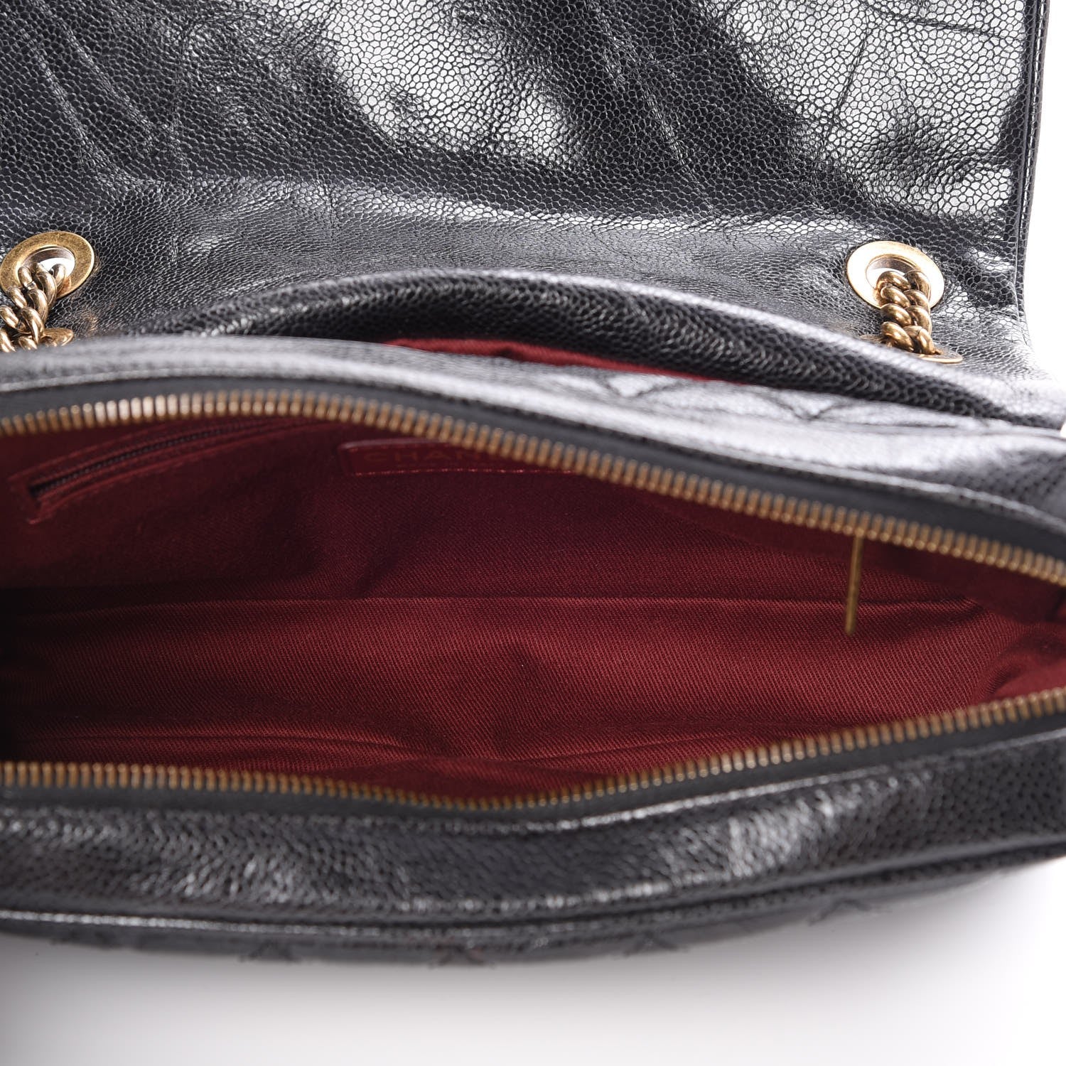 Chanel Crumpled Grained Calfskin Quilted Small Shiva Flap Black 5 of 10