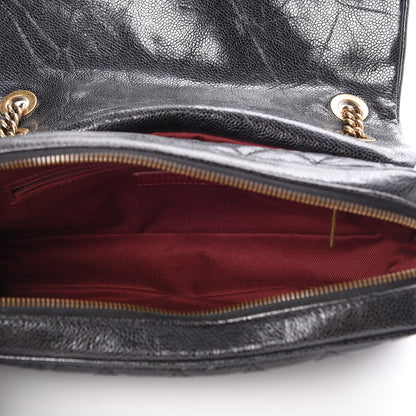 Chanel Crumpled Grained Calfskin Quilted Small Shiva Flap Black 5 of 10
