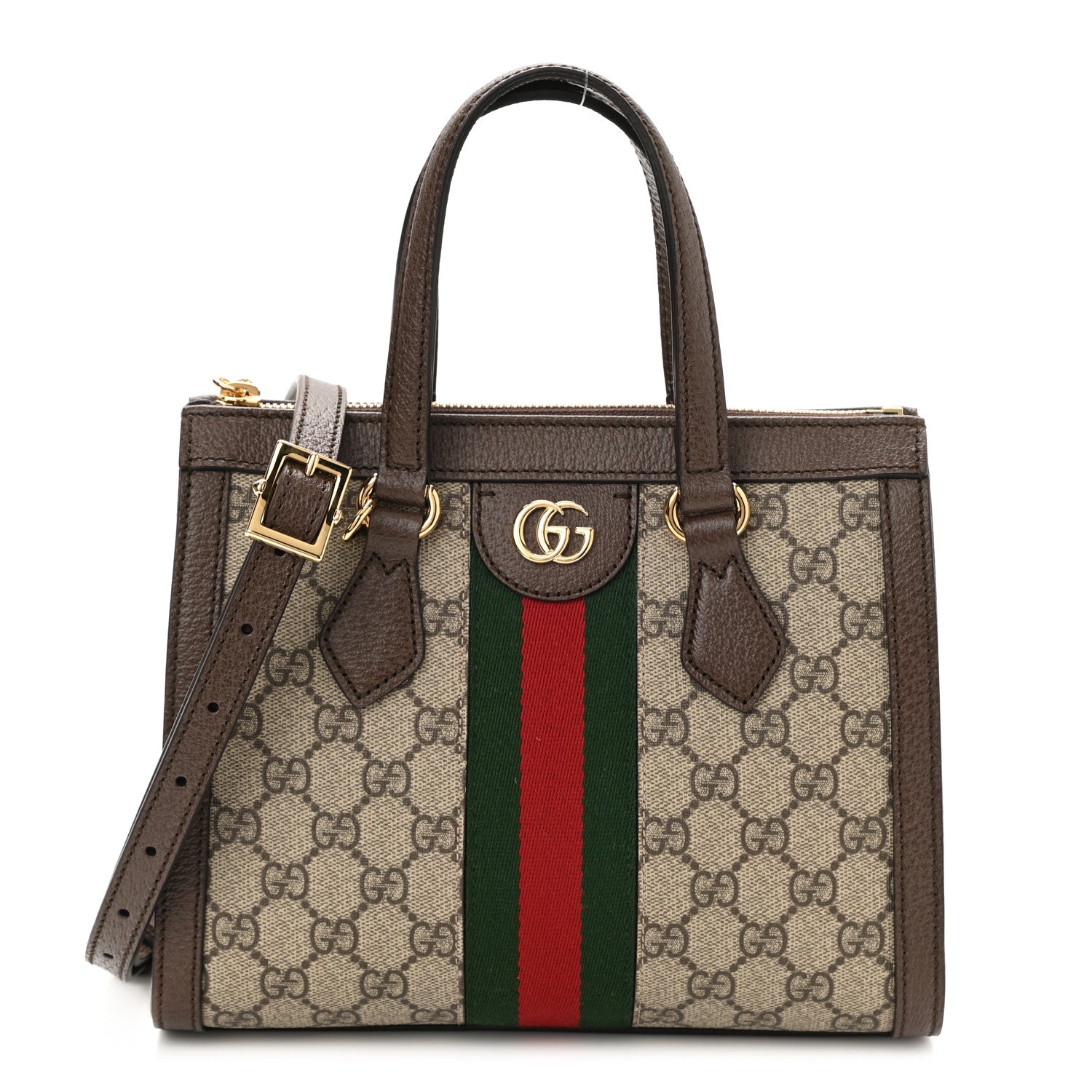 Gucci GG Supreme Monogram Small Ophidia Tote Bag Brown 1 of 10