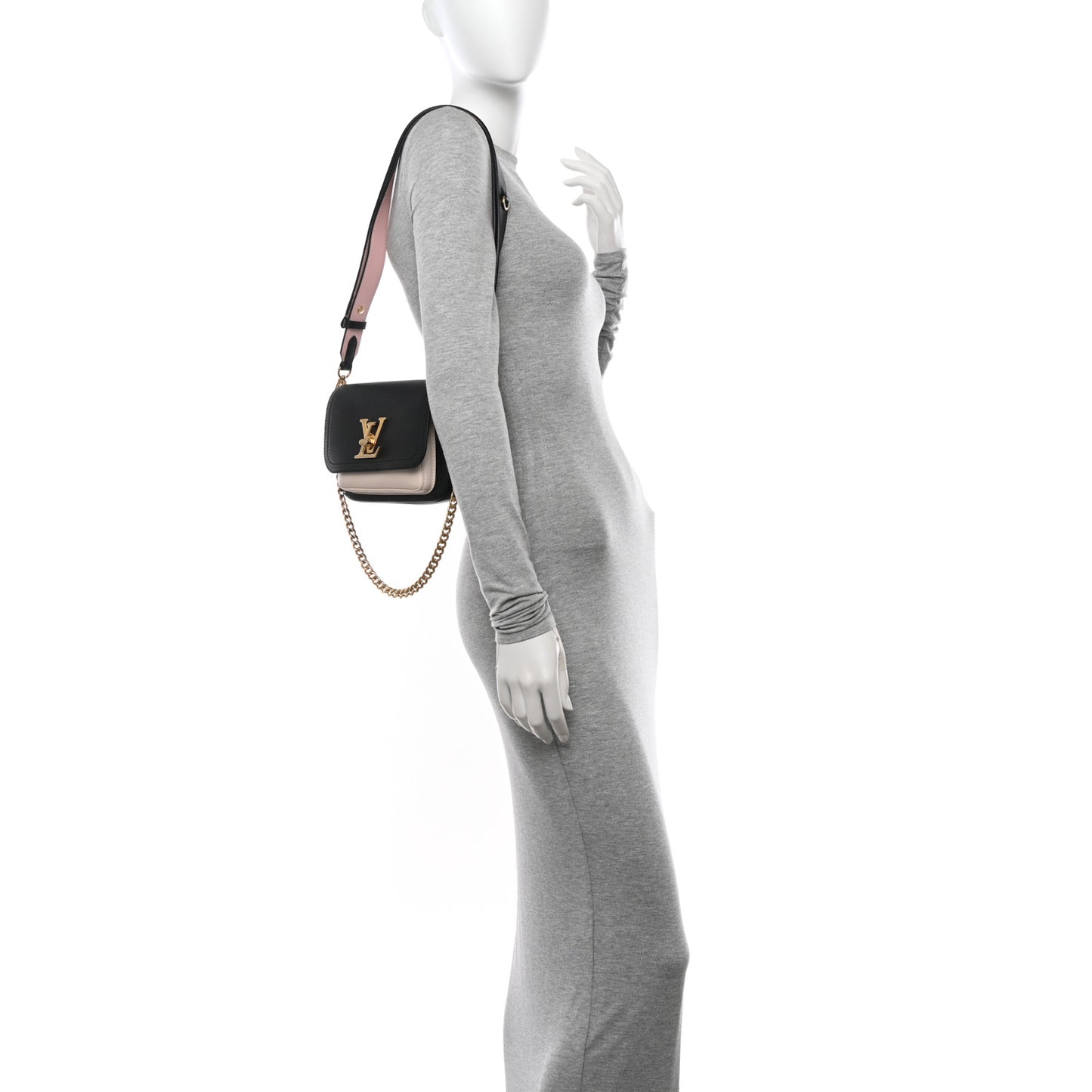 Grained Calfskin Lockme Tender Black