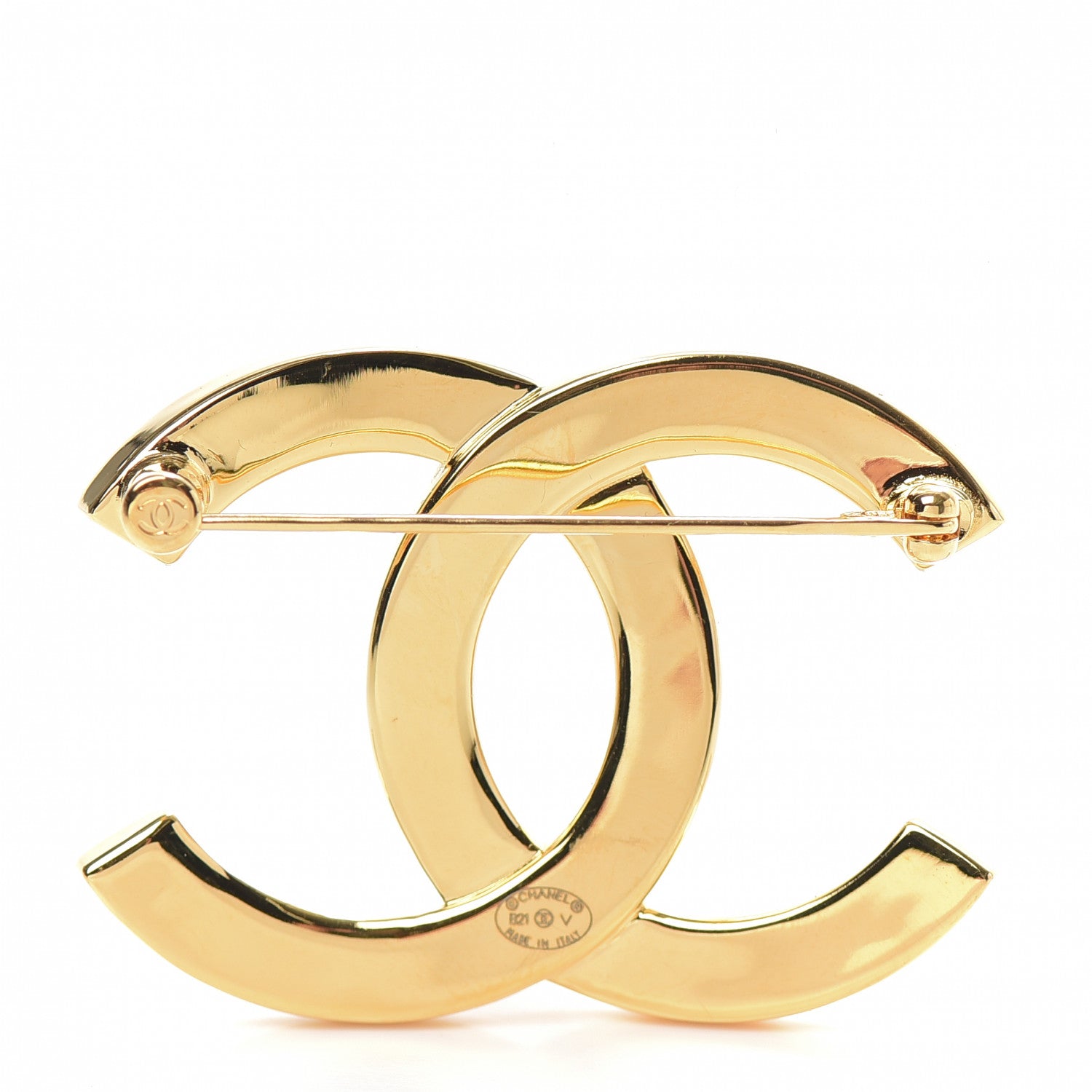 Chanel Metal Paris Button CC Large Brooch Gold 3 of 5