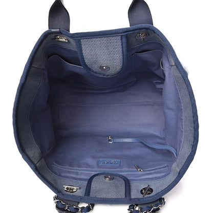 Chanel Canvas Deauville Large Tote Denim Blue 5 of 10