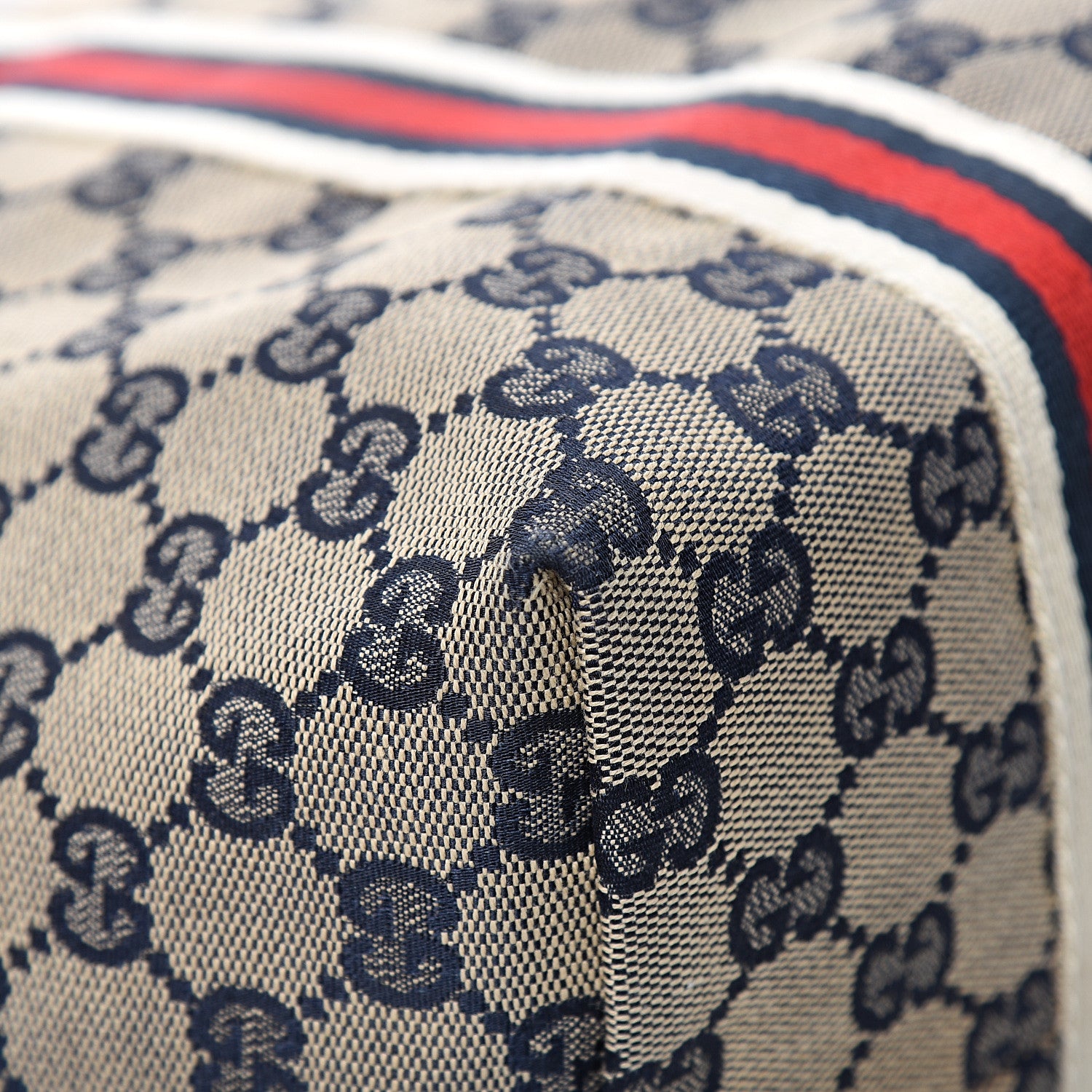Gucci Monogram Large Jolicoeur Tote Navy Red 15 of 16