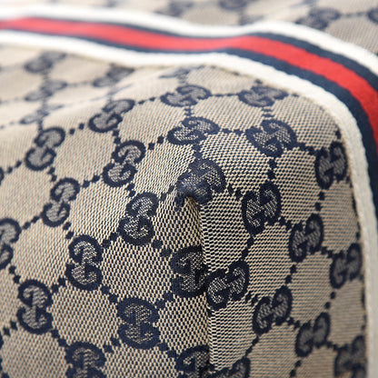 Gucci Monogram Large Jolicoeur Tote Navy Red 15 of 16