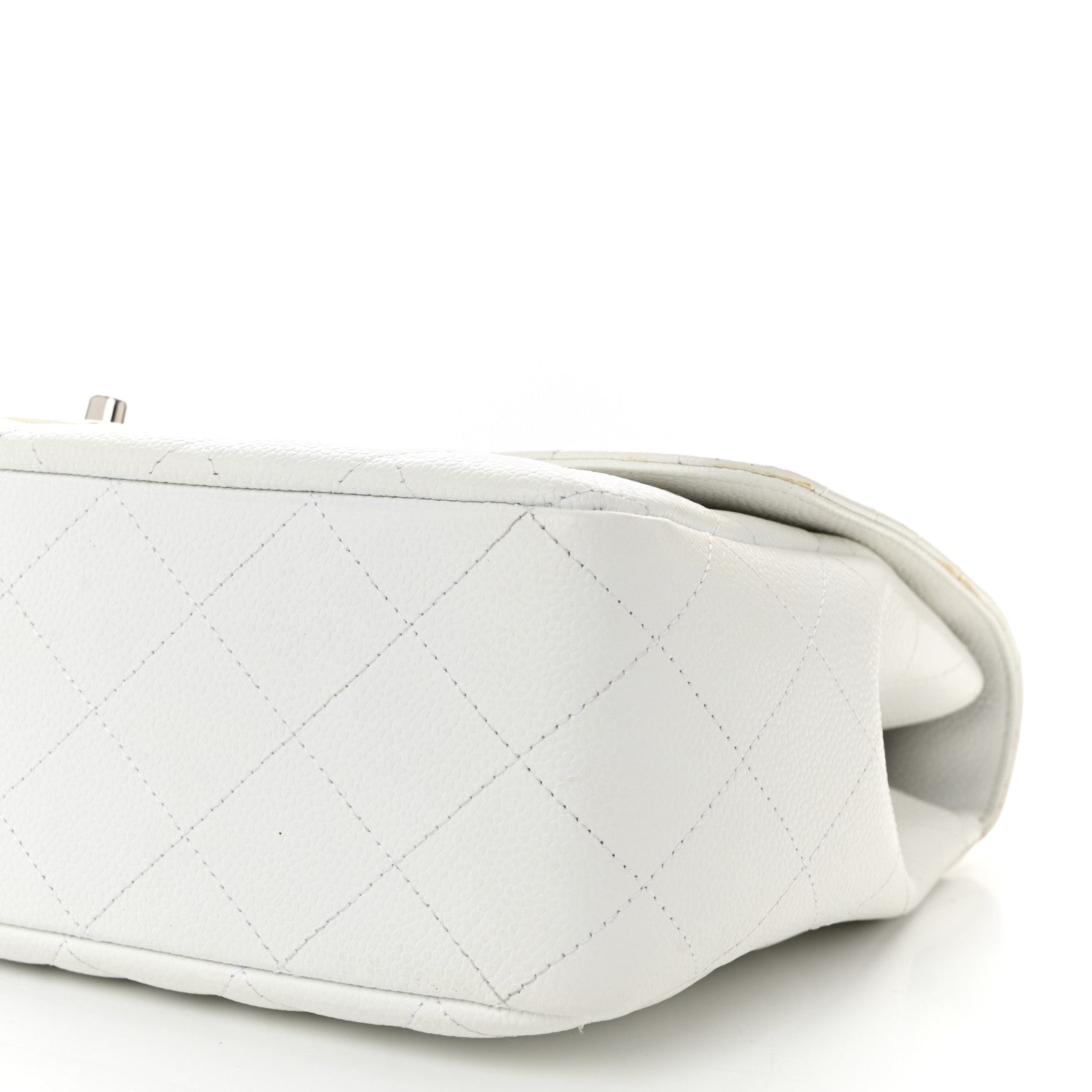 Chanel Caviar Quilted Jumbo Single Flap White 10 of 10