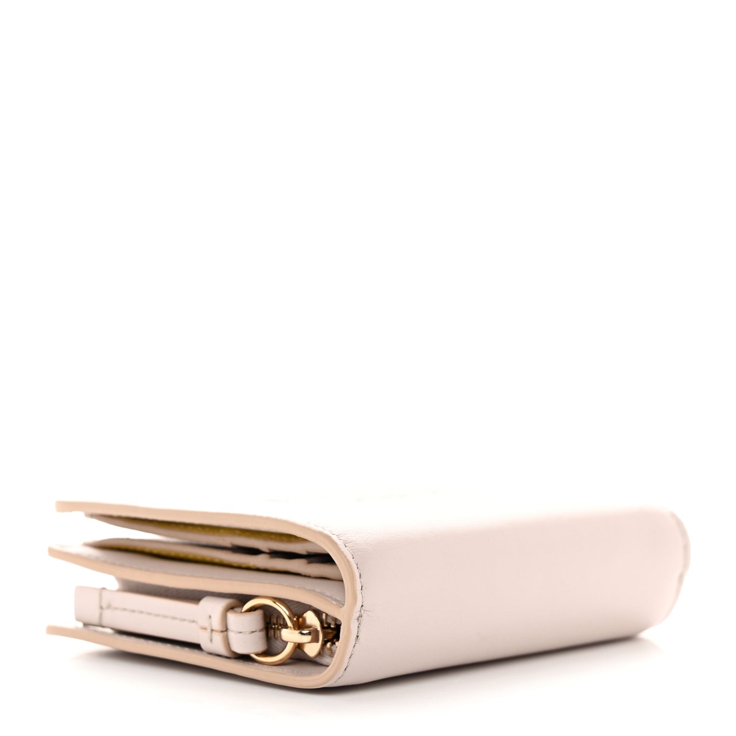 Shiny Calfskin Sense Compact Wallet Wild Grey