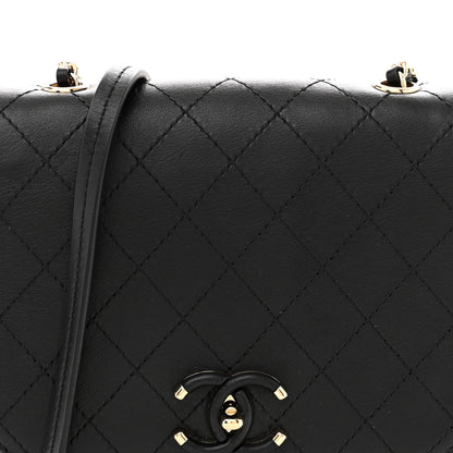 Chanel Calfskin Stitched Small Covered CC Flap Bag Black 8 of 10