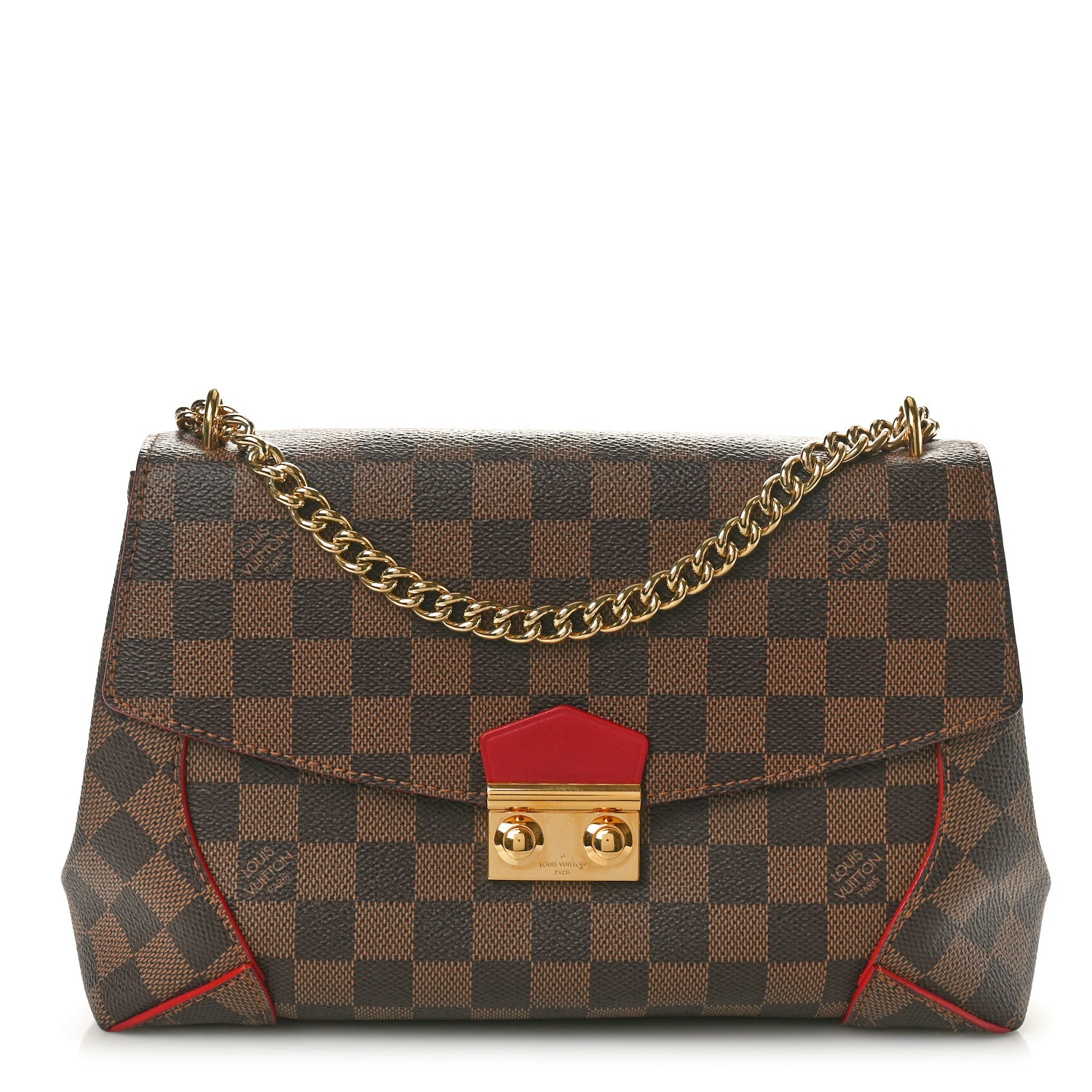 Louis Vuitton Damier Ebene Caissa Clutch Cherry 1 of 9