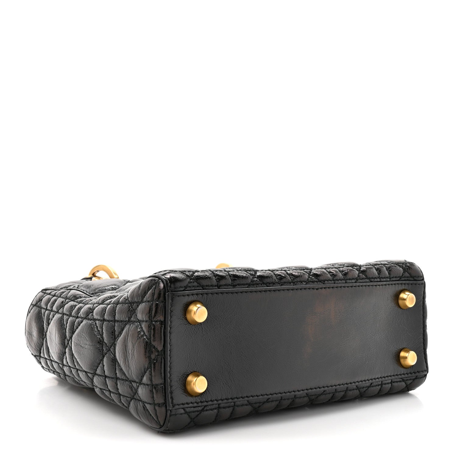 Christian Dior Crinkled Patent Cannage Small Lucky Badges My Lady Dior Black 4 of 13