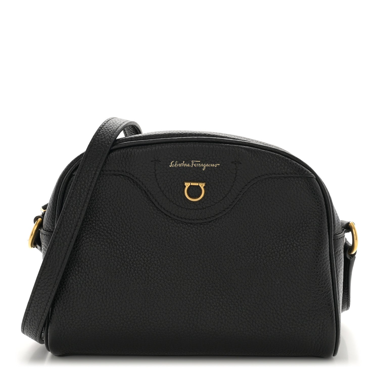 Salvatore Ferragamo Calfskin Travel Camera Crossbody Bag Black 1 of 12