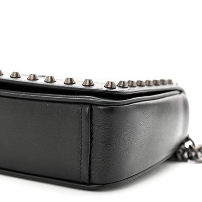 Prada Glace Calfskin Studded Crossbody Black 10 of 10
