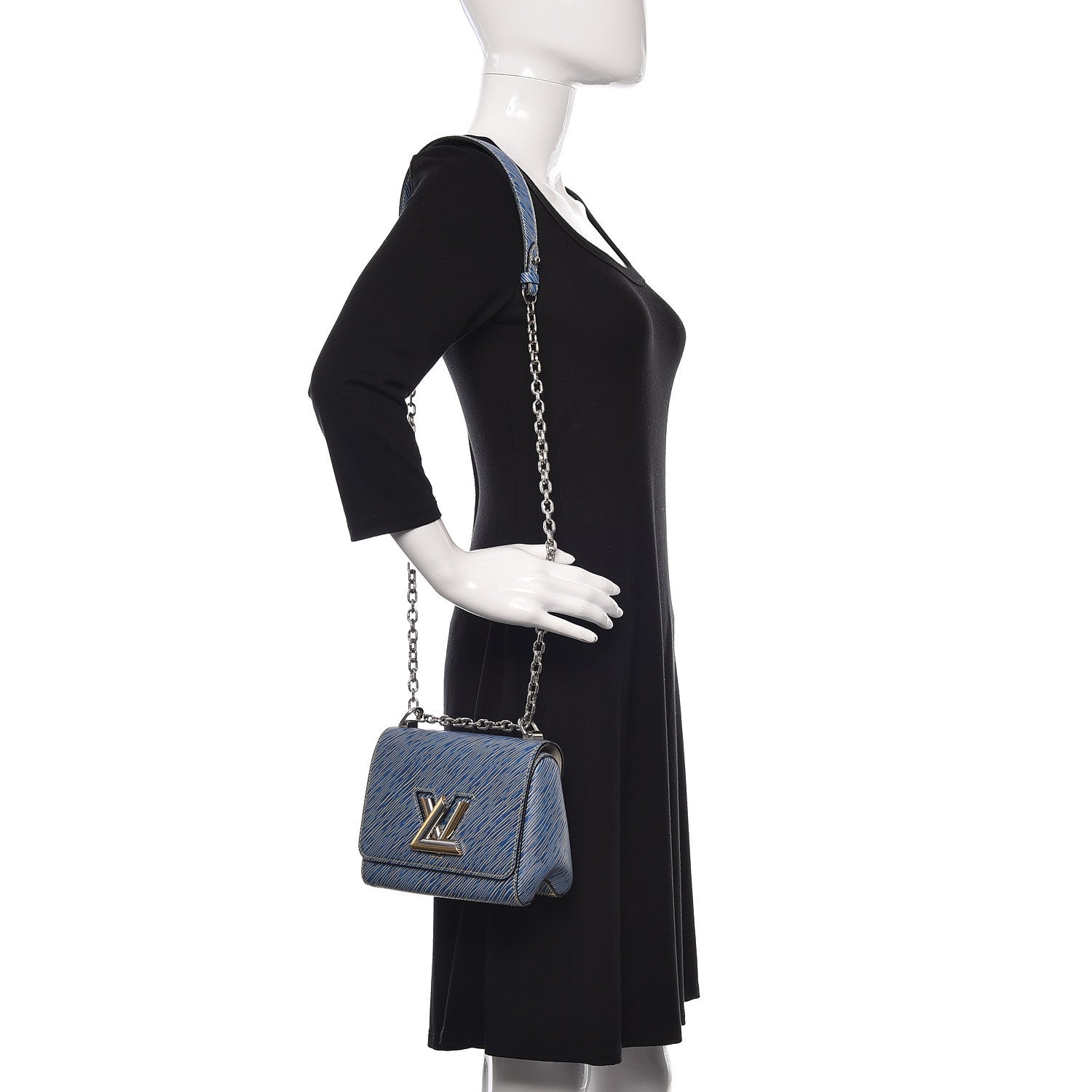 Louis Vuitton Epi Twist Shoulder Bag MM Denim Light 2 of 11