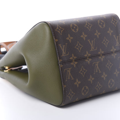 Louis Vuitton Calfskin Monogram Fold Tote PM Cream Khaki Black 8 of 9