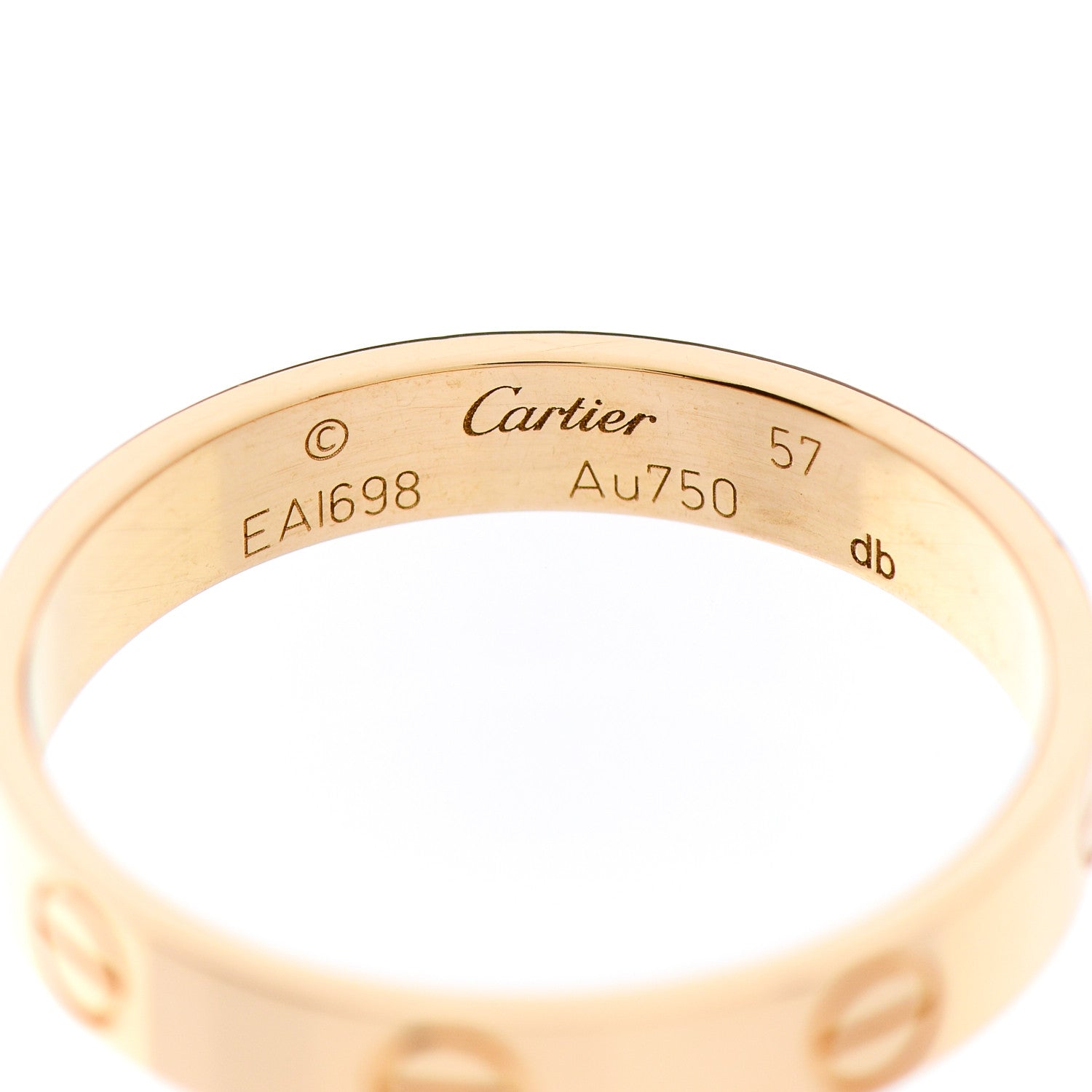 Cartier 18K Yellow Gold 3.5mm LOVE Wedding Band Ring 57 8 4 of 5