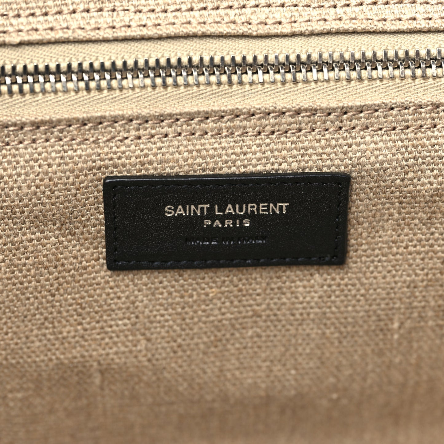 Linen Calfskin Small Rive Gauche Tote Greggio Natural