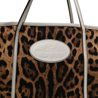 Dolce & Gabbana Canvas Leopard Print Medium Tote White 6 of 10