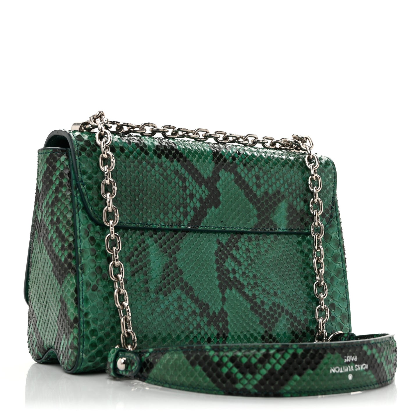 Snakeskin Twist Shoulder Bag MM Green