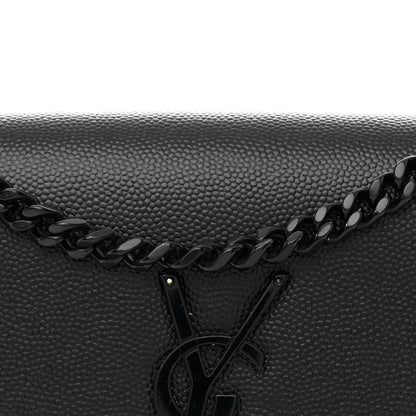 Saint Laurent Grain De Poudre Small Monogram Monochrome Kate Satchel Black 8 of 10