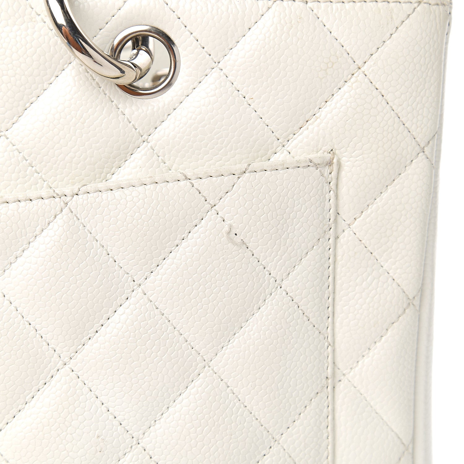 Chanel Caviar Quilted Grand Shopping Tote GST White 18 of 23