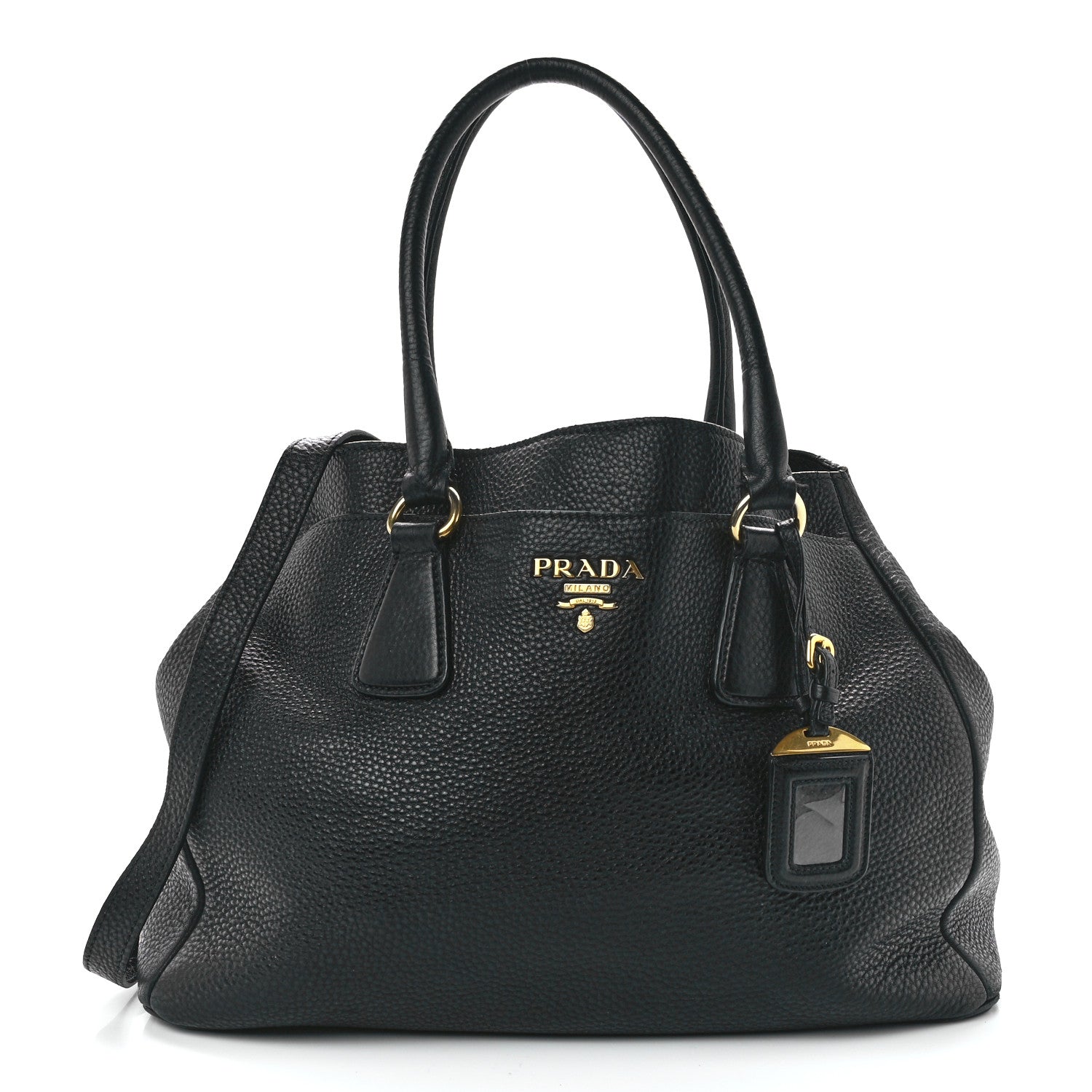 Prada Vitello Daino Tote Black 1 of 17