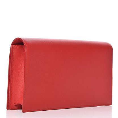 Saint Laurent Grain De Poudre Classic Monogram Kate Clutch New Red 3 of 11