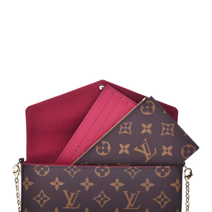 Louis Vuitton Monogram Pochette Felicie Chain Wallet Fuchsia 10 of 10