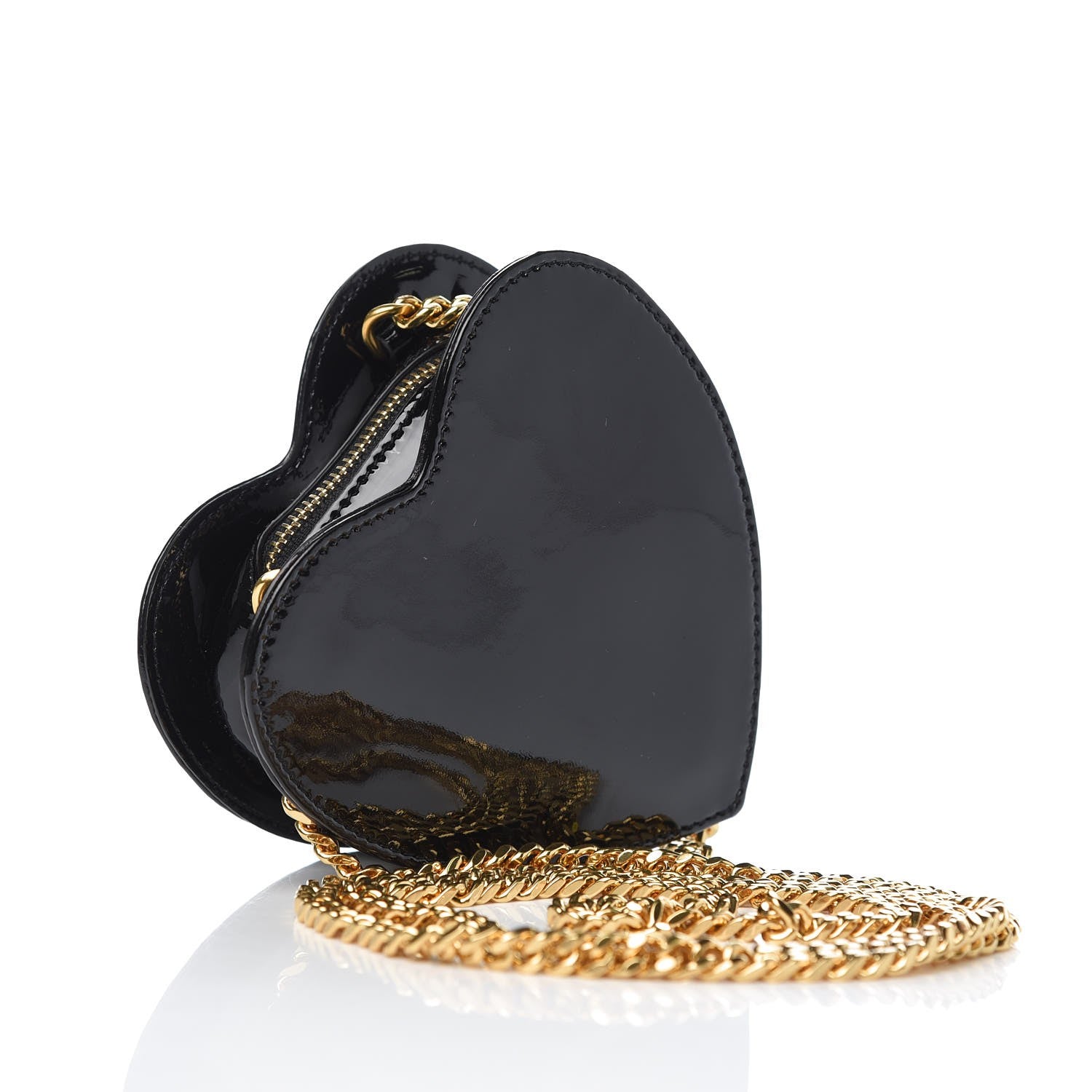 Saint Laurent Patent Small Love Heart Chain Bag Black 4 of 9