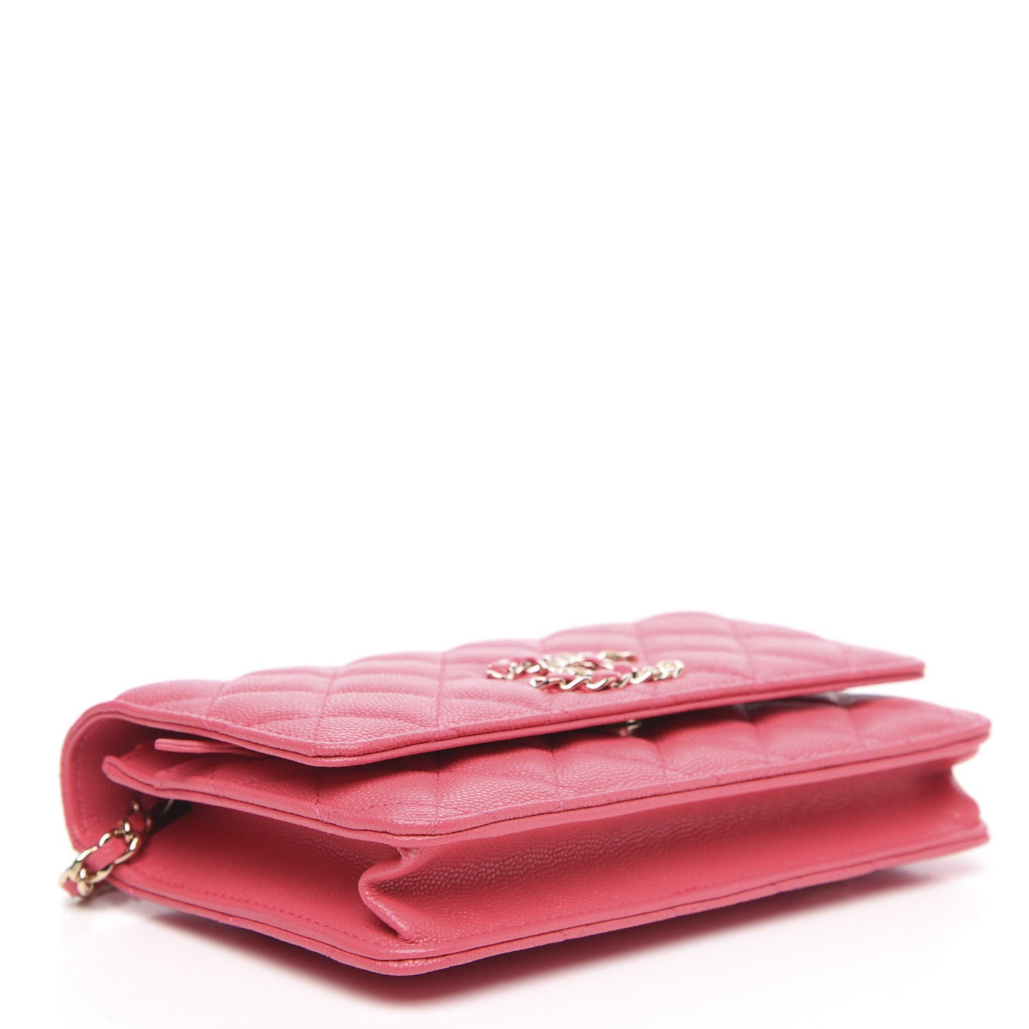 Caviar Quilted French New Wave Chain CC Wallet On Chain WOC Pink