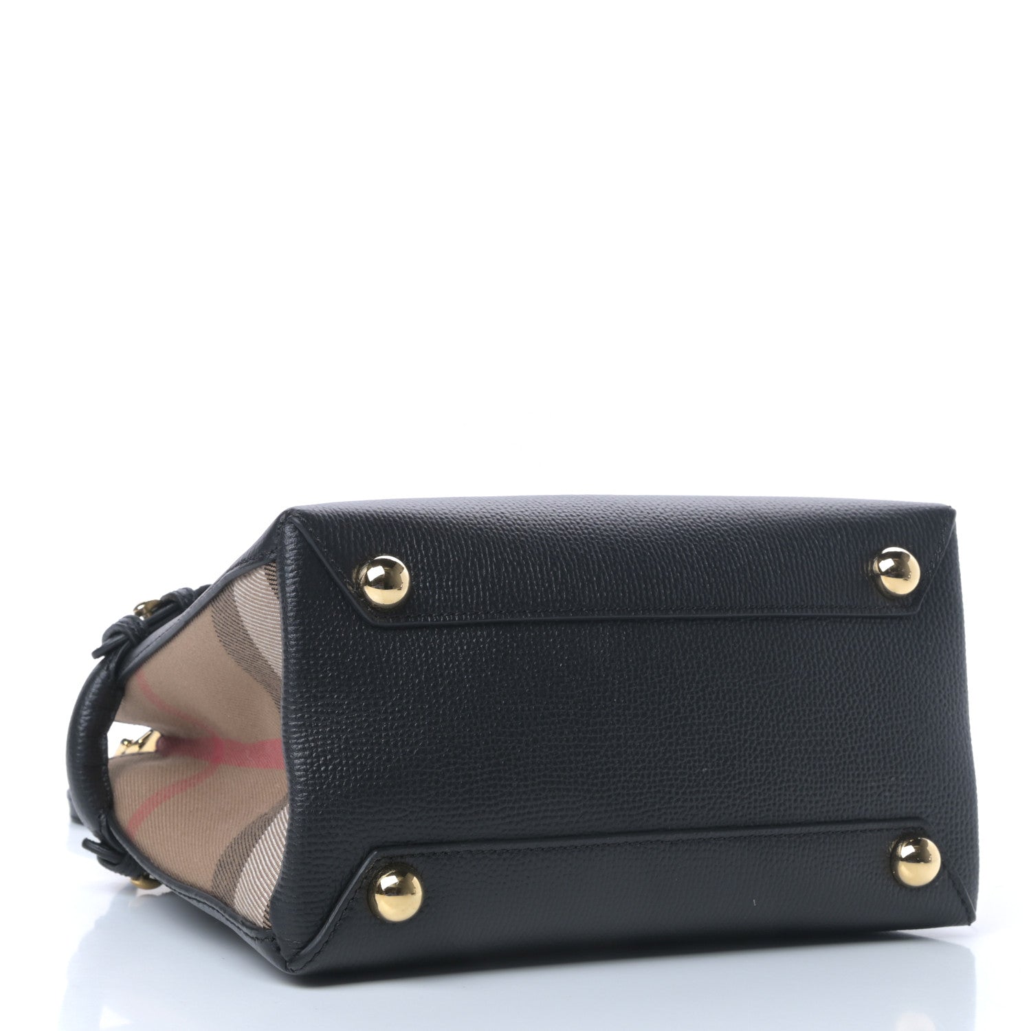 Burberry Derby Calfskin House Check Baby Banner Tote Black 4 of 8