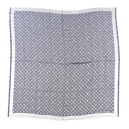 Louis Vuitton Silk Wool Monogram Denim Shawl Blue 1 of 3
