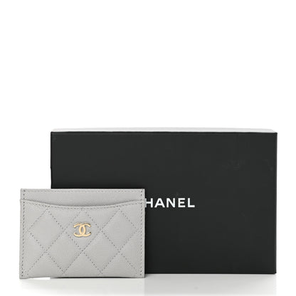 Chanel Caviar Quilted Card Holder Grey 9 of 9