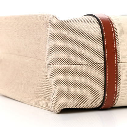 Chloe Cotton Calfskin Medium Woody Ribbon Tote White Brown 9 of 13