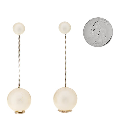 Chanel Pearl CC Chain Drop Earrings Gold 2 of 5