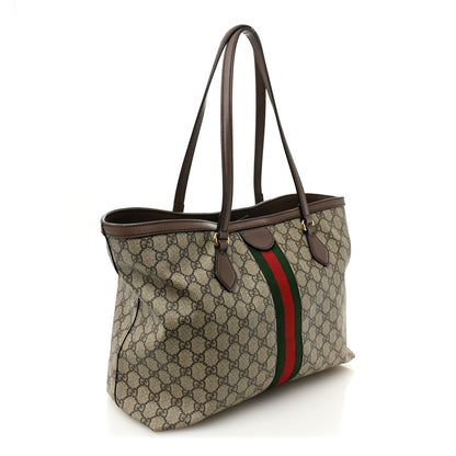 Gucci GG Supreme Monogram Medium Ophidia Shopping Tote Brown 3 of 10