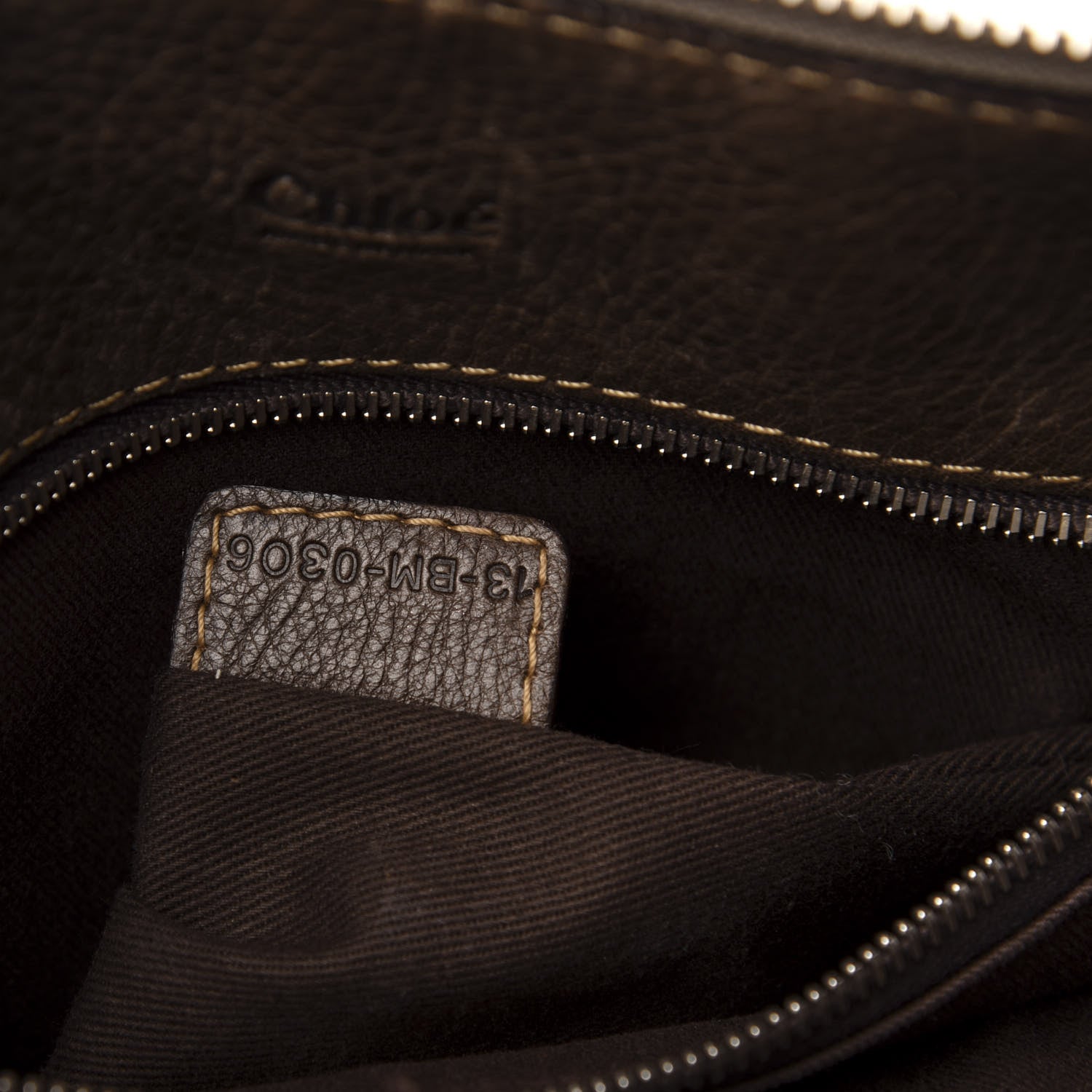 Chloe Calfskin Edith Satchel Brown 7 of 13