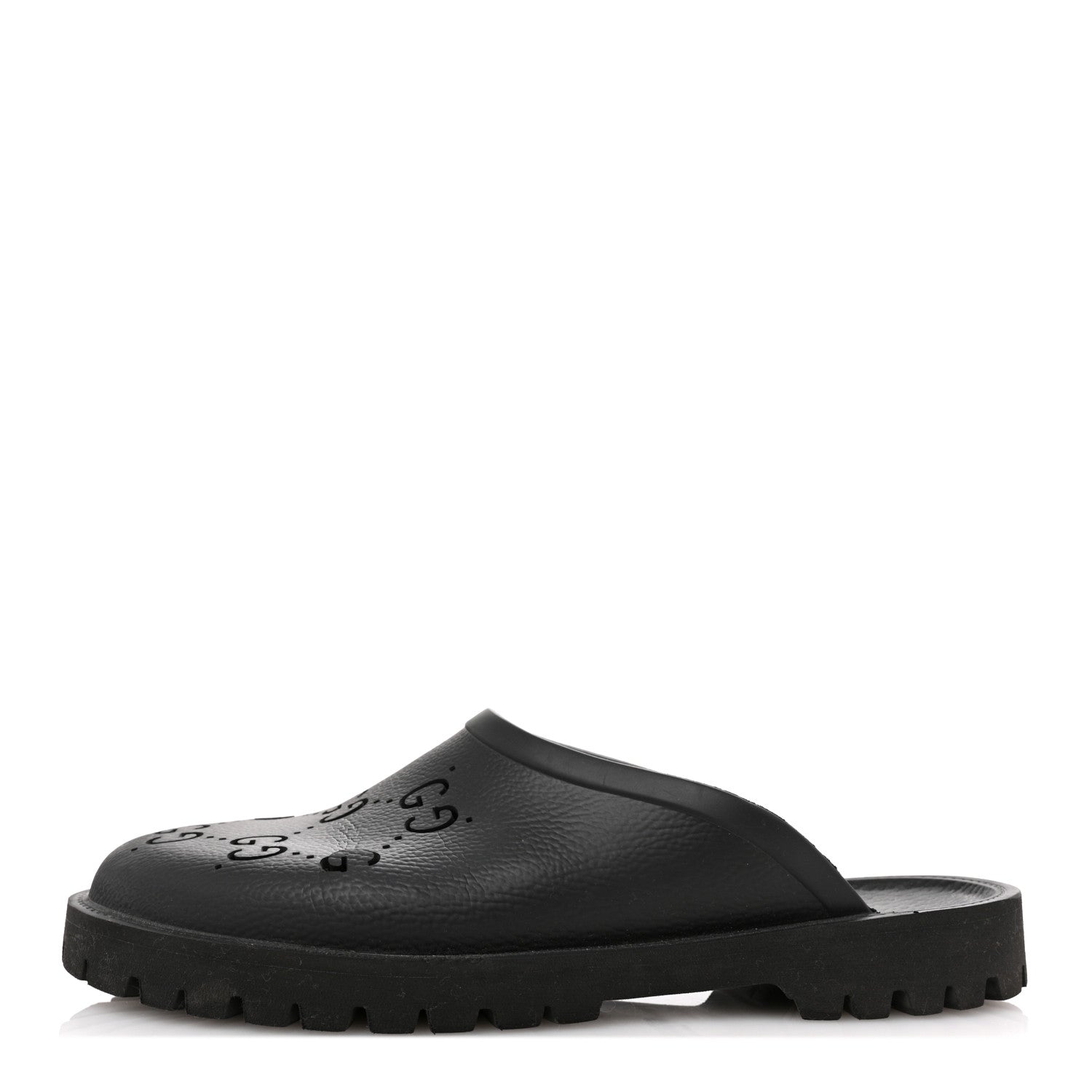 Gucci Rubber GG Monogram Mens Sandals 11 Black 1 of 12
