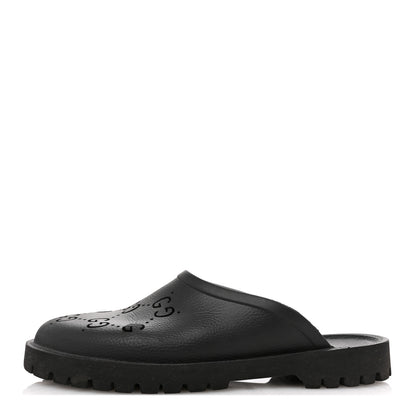 Gucci Rubber GG Monogram Mens Sandals 11 Black 1 of 12