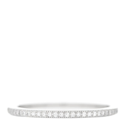 Tiffany Platinum Diamond Lucida Half Circle Wedding Band Ring 53 6.5 1 of 5