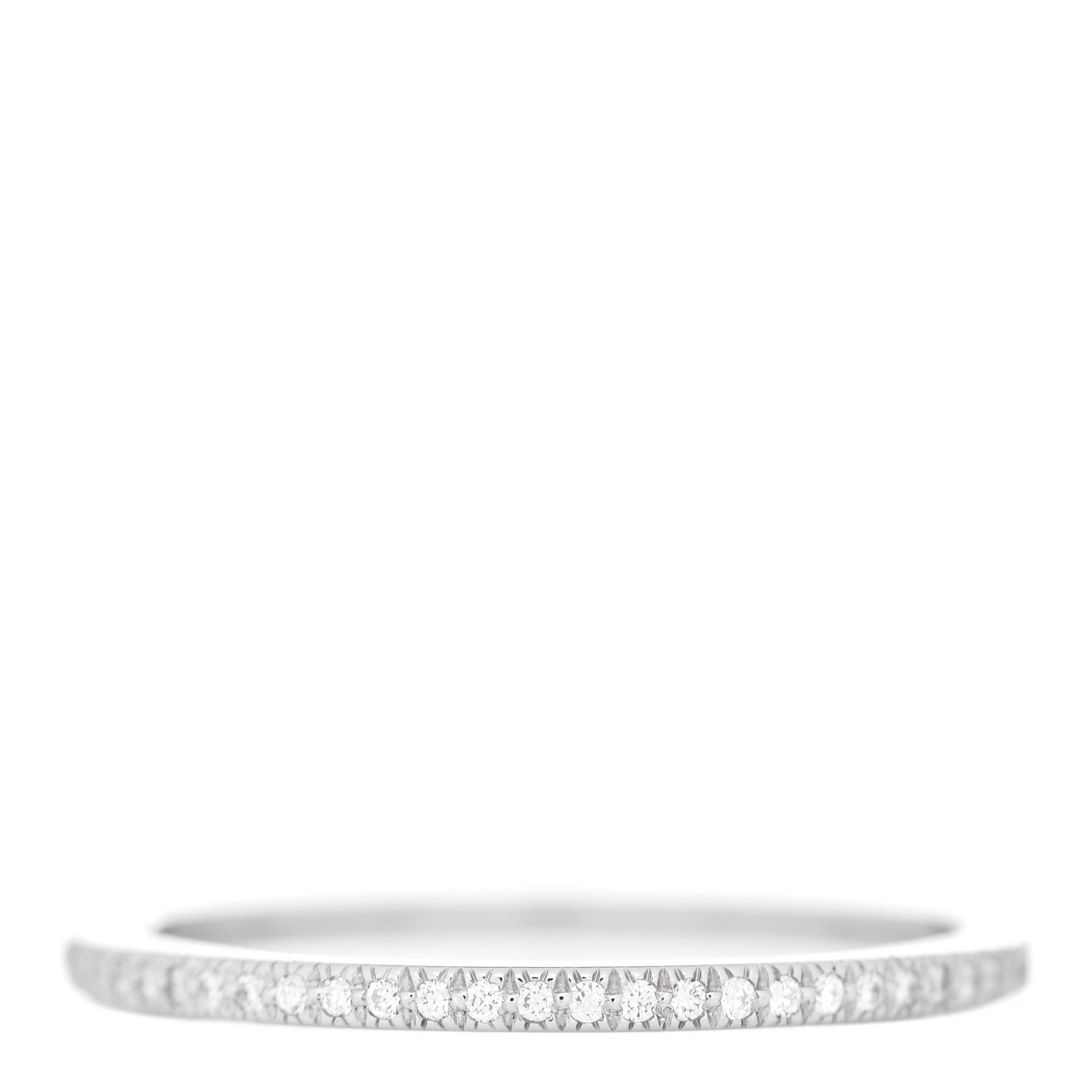 Tiffany Platinum Diamond Lucida Half Circle Wedding Band Ring 53 6.5 1 of 4