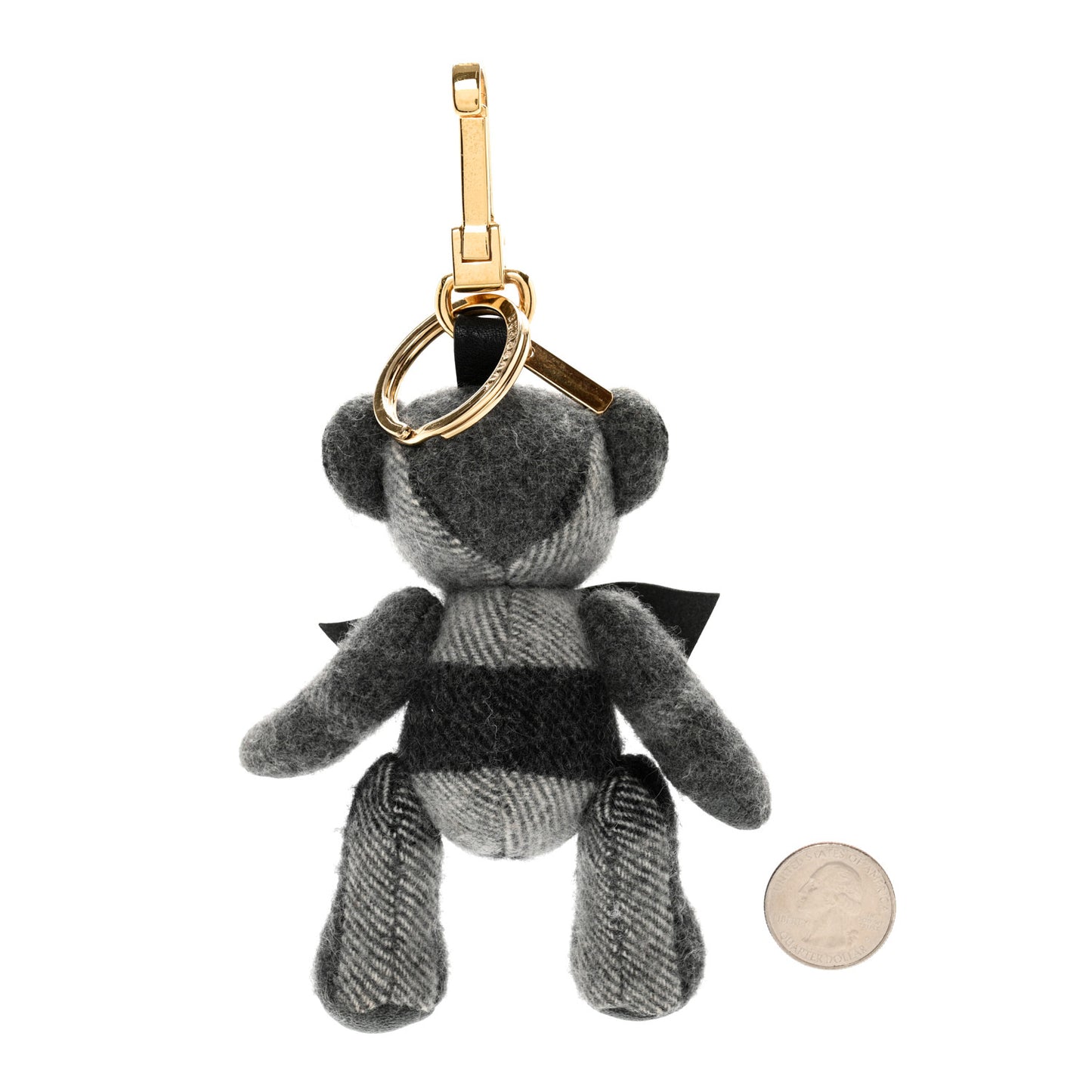 Cashmere Check Thomas Bear Charm Mid Grey