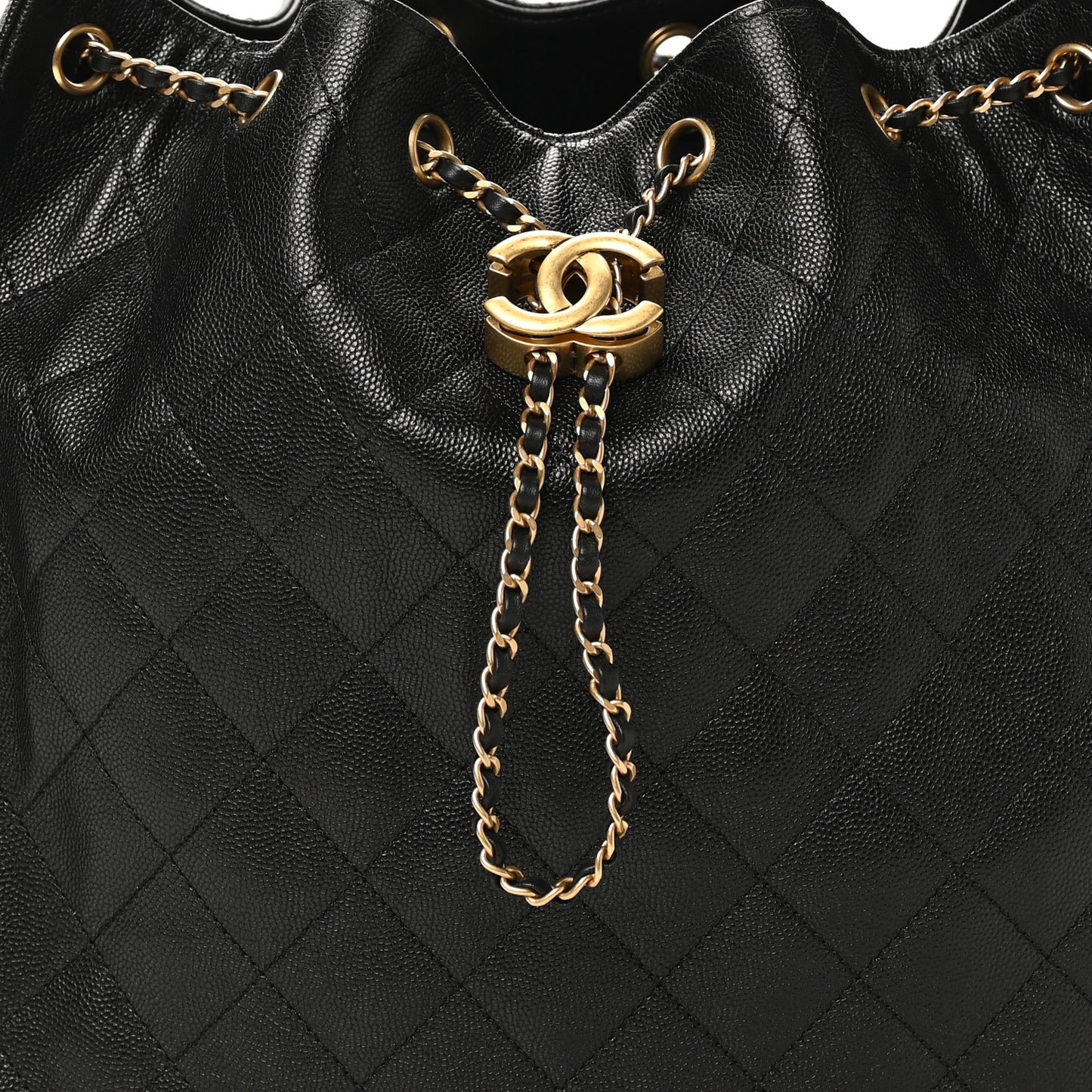 Caviar Quilted Medium Chanel 25 Handbag Black