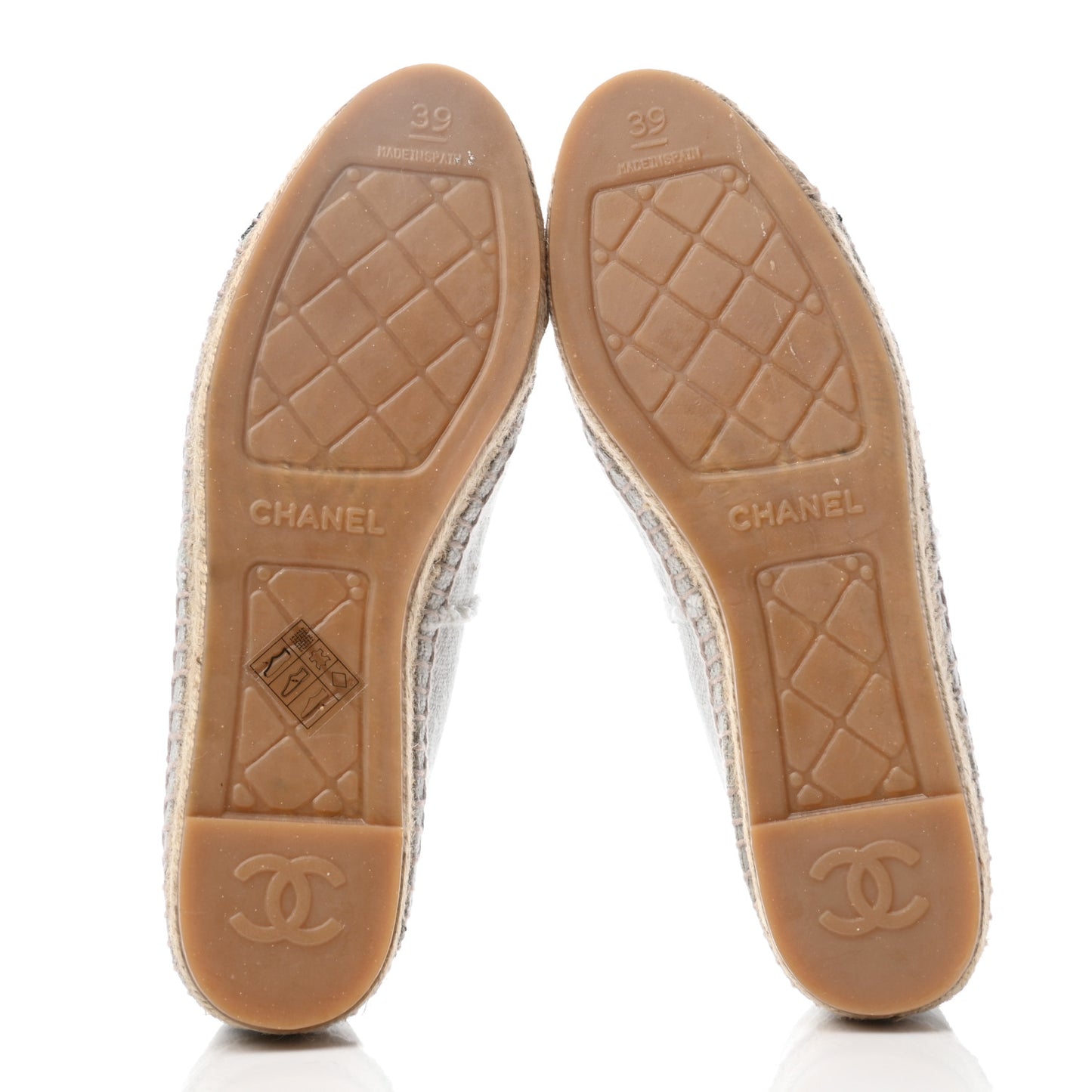 Linen CC Espadrilles 39 Beige Black