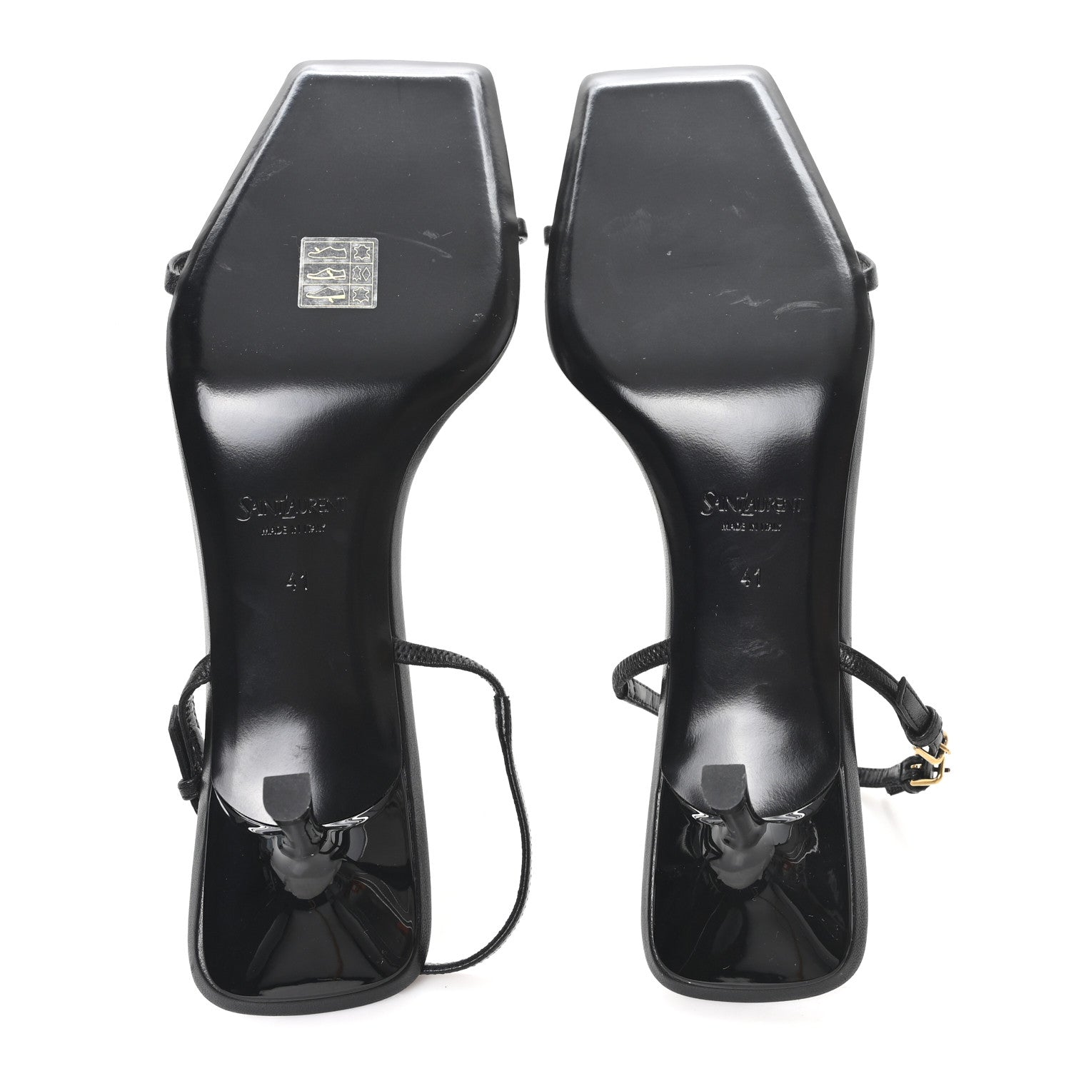 Saint Laurent Satin Slingback Jaspe 55 Sandals  41 Black 6 of 8