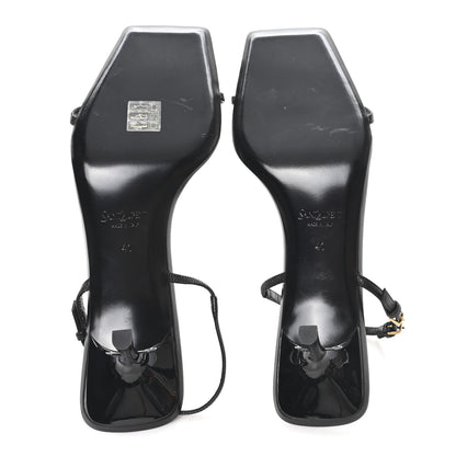 Saint Laurent Satin Slingback Jaspe 55 Sandals  41 Black 6 of 8